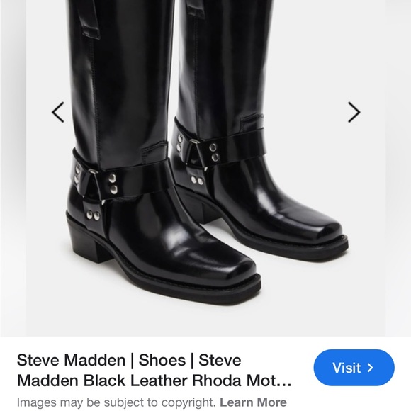Steve Madden Shoes - Steve Madden Black Leather Rhoda Boots size 7
